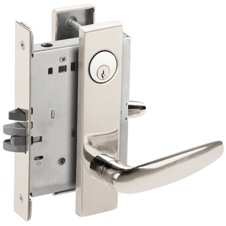 Schlage Grade 1 Entrance Office Mortise Lock, Conventional Cylinder, S123 Keyway, 07 Lever, L Escutcheon, Br L9050P 07L 625